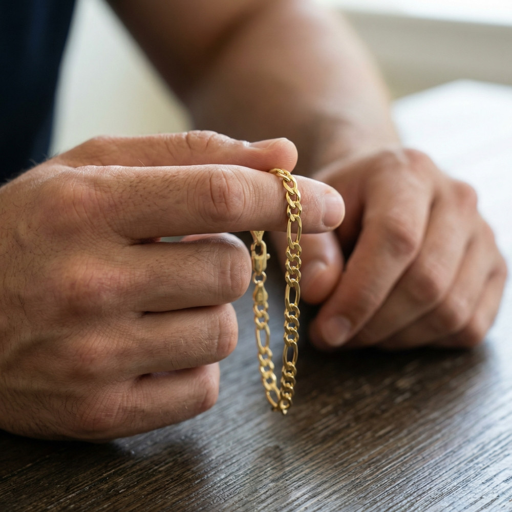14k Yellow Gold-filled Figaro Link Bracelet (8.5 inch)